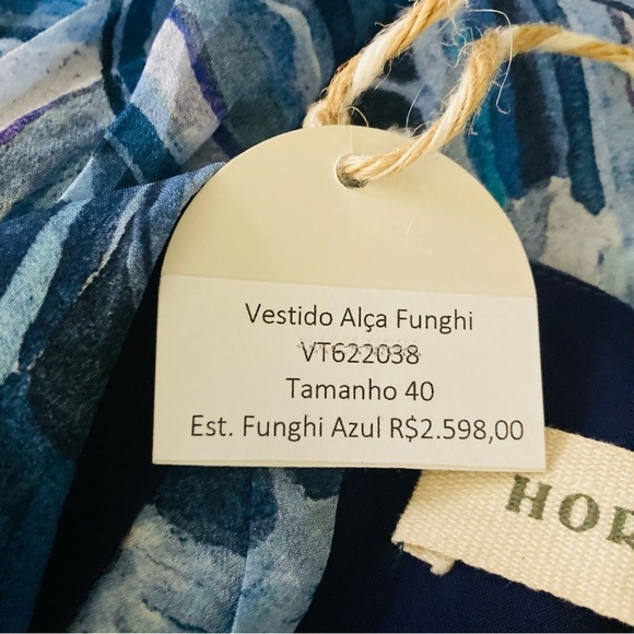 Brazilian designer Horto ruffled, layered ruffle blue maxi dress. Size 40 (US 6) - Picture 8 of 9